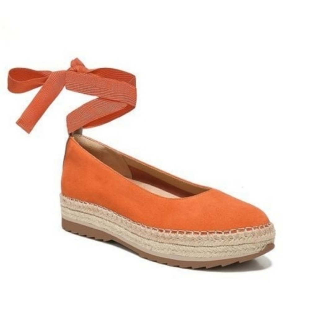 Naturalizer Impress Espadrille Flat - Pottery Orange Suede Shoes Sz 8